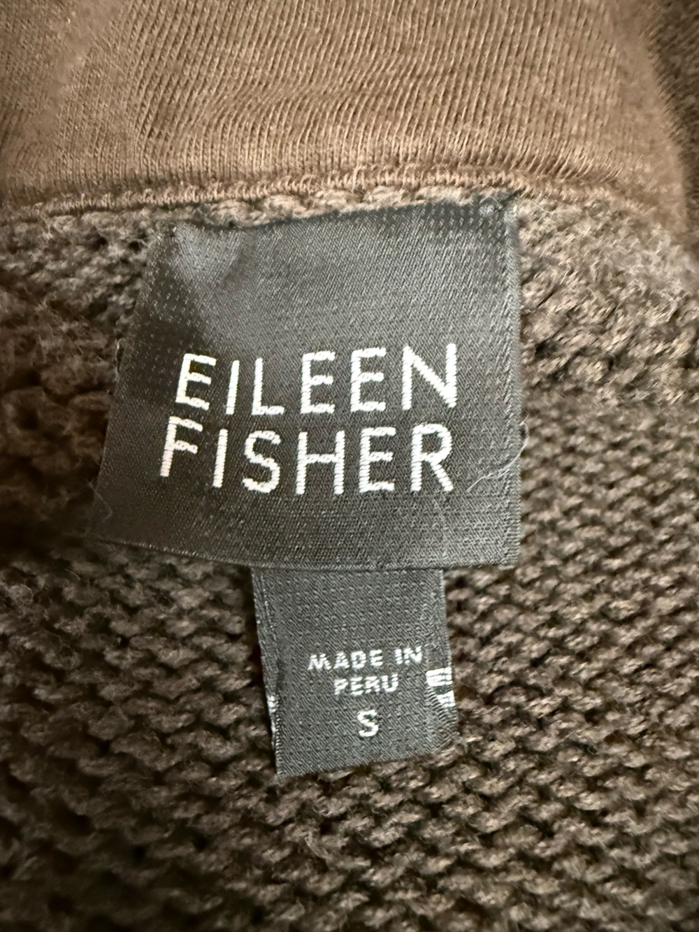 Eileen Fisher Brown Taupe Organic Cotton Knit Zip Vest Small - Picture 7 of 8